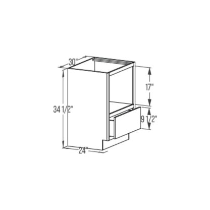 Microwave Base Cabinet - Extended Opening 24''