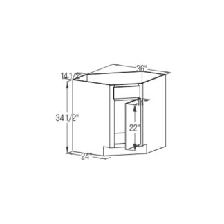 Corner Base Cabinet - Diagonal Base 34.5''
