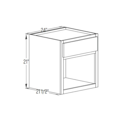 Floating Vanity Cabinet - No Door, Open Lower Base 21''
