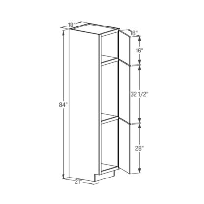 Linen Tall Cabinet - Single Door 21''