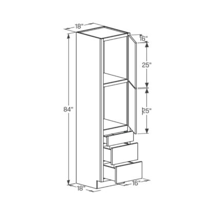 Linen Tall Cabinet - Single Door 18''