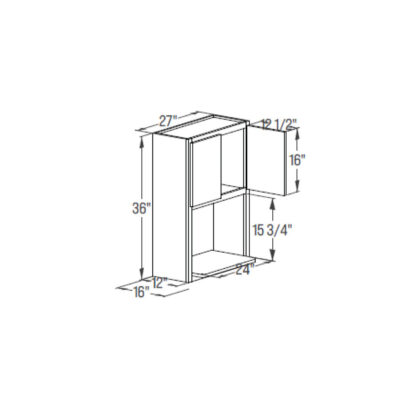 Microwave Wall Cabinet - Butt Door 12''