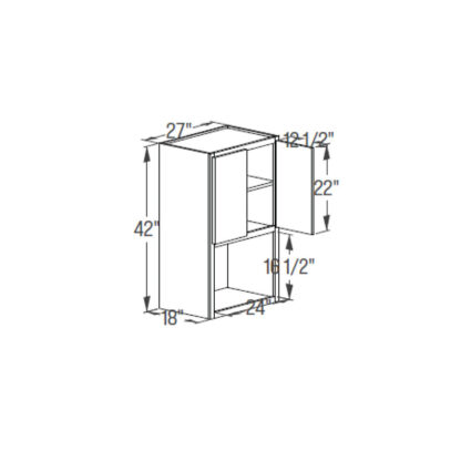 Microwave Wall Cabinet - Butt Door 18''