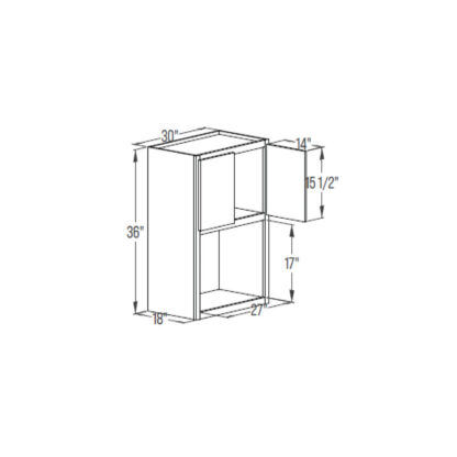 Microwave Wall Cabinet - Extended Open 18''
