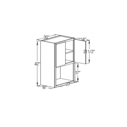 Microwave Wall Cabinet - Extended Open 18''