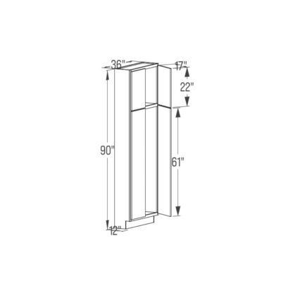 Pantry Tall Cabinet - Butt Door 12''