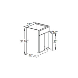 Sink Base Cabinet - Butt Door 24''
