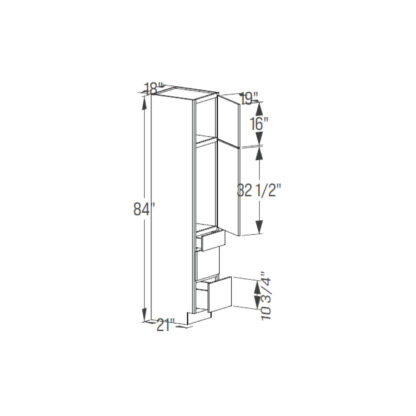 3 Drawer Tall Cabinet - Single Door