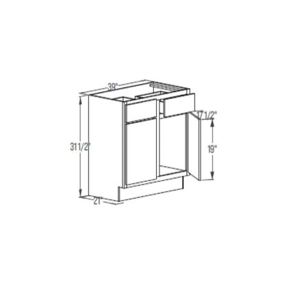 Vanity Base Cabinet - Double Door 21''