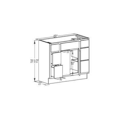 Vanity Combination Cabinet - Butt Door 21''