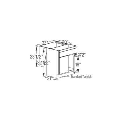Removable Front Cabinet - Butt Door 21''