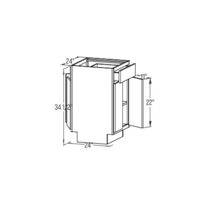 Peninsula Base Cabinet - Butt Door 24''